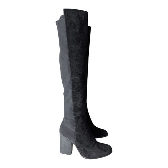 STUART WEITZMAN Hijack Over The Knee Suede Stretch-Back Boot In Black Size 6M - Picture 3 of 9